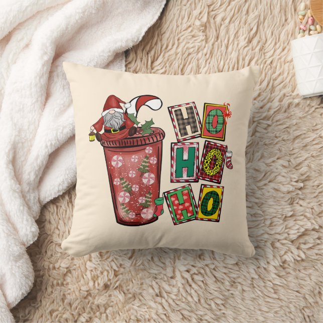 Cute Scandinavian Santa Claus Gnome -Christmas Cup Throw Pillow (Blanket)