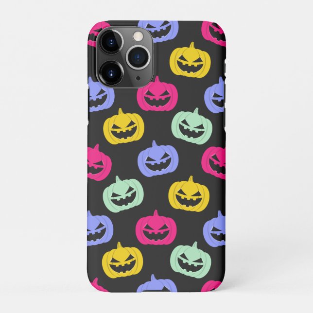Cute Scare Colourful Pumpkins Faces Halloween  iPhone Case (Back)