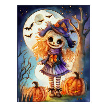 Cute Scarecrow in Spooky Woods,