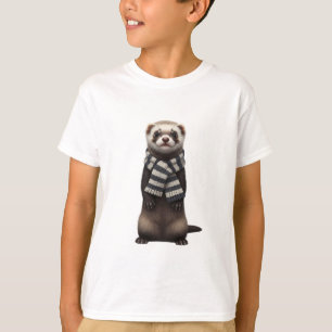 Cute Scarf Ferret Kids T-Shirt