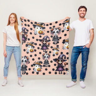 Cute Scary Funny Halloween Fleece Blanket