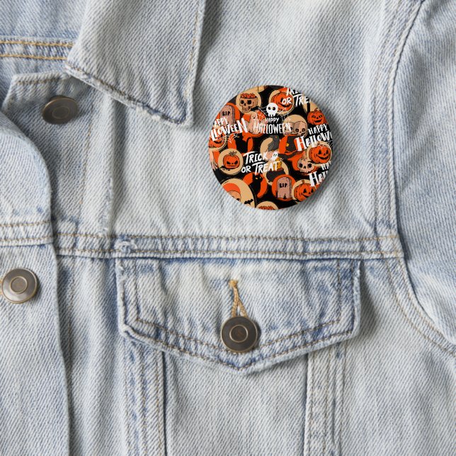  Cute & Scary Halloween Spooky vibes  2 Inch Round Button (In Situ)