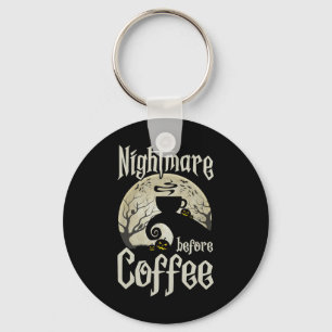 Cute Scary Night Before Coffee Halloween Fun Mug G Keychain