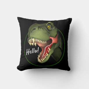 Cute Scary T-Rex Dinosaur Throw Pillow