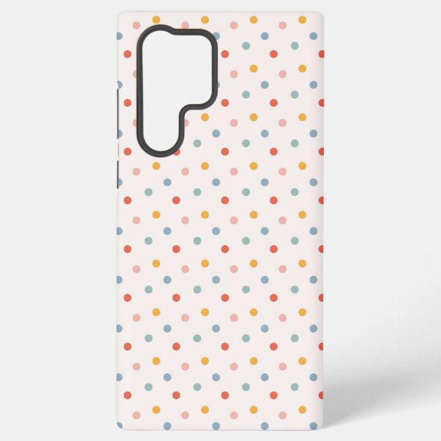 Cute Scattered Mini Polka Dots Muted Terrazzo Spec Samsung Galaxy S22 Ultra Case (Back)