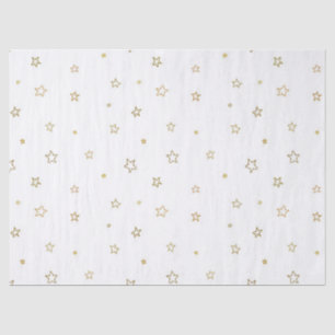Cute Scattered Star Pattern on White Tissue Paper