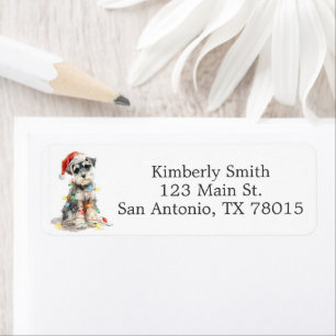 Cute Schnauzer Christmas Return Address 