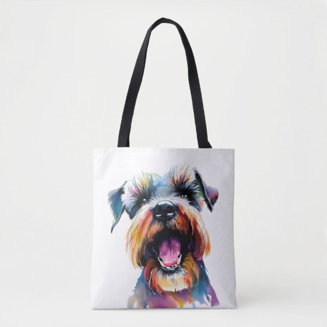 Cute Schnauzer - Colourful Dog Design Tote Bag (Front)