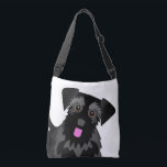Cute Schnauzer Custom Colour Crossbody Bag<br><div class="desc">Cute drawing of a miniature schnauzer.  The background colour is customizable.</div>
