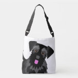 Cute Schnauzer Custom Colour Crossbody Bag<br><div class="desc">Cute drawing of a miniature schnauzer.  The background colour is customizable.</div>