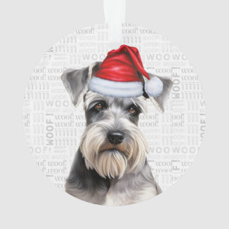 Cute Schnauzer Dog Holiday Christmas Photo