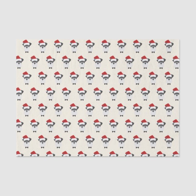 Cute Schnauzer with a Santa Hat - Christmas Tissue Paper (Front)