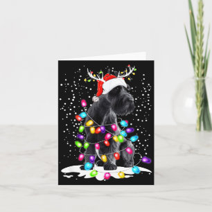 Cute Schnauzer With Christmas Lights  Card