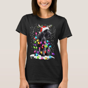Cute Schnauzer With Christmas Lights T-Shirt