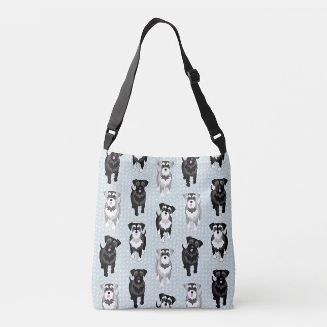 Cute Schnauzers Crossbody Bag (Back)