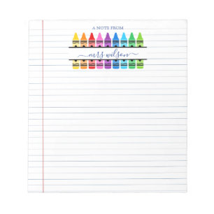 Cute School Book Lined A Note From Teacher