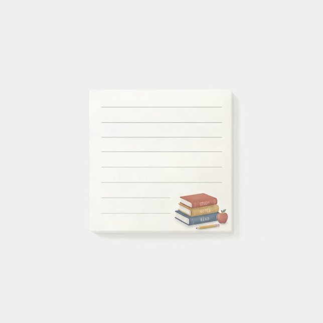Cute School Books Sticky Notes  (Front)