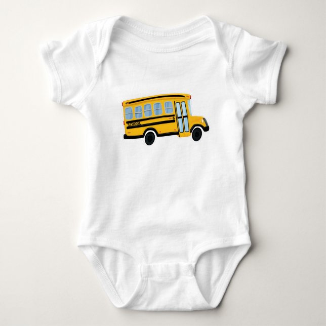 Cute School Bus Baby Bodysuit (Front)