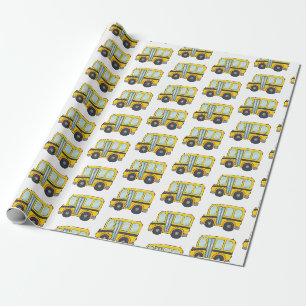 Cute School Bus Design Wrapping Paper