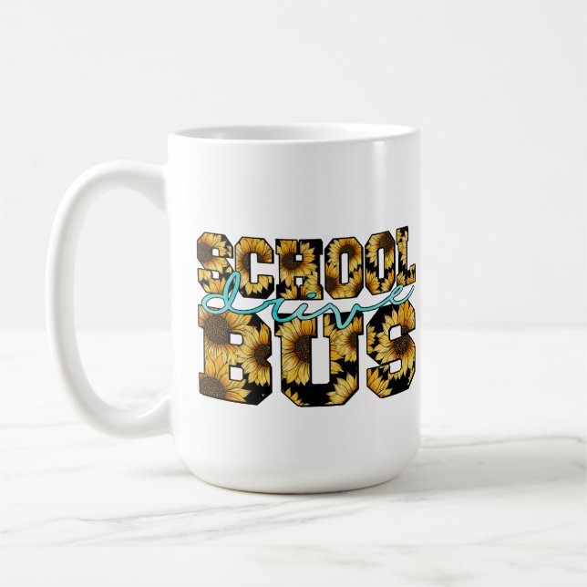 Cute School Bus driver add name Coffee Mug (Left)