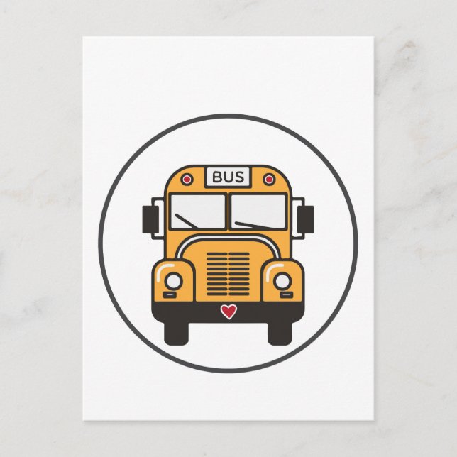 Cute School Bus Postcard (Front)