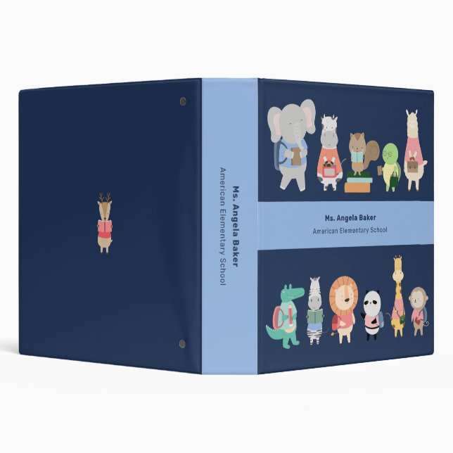Cute School Characters School Binder (Background)