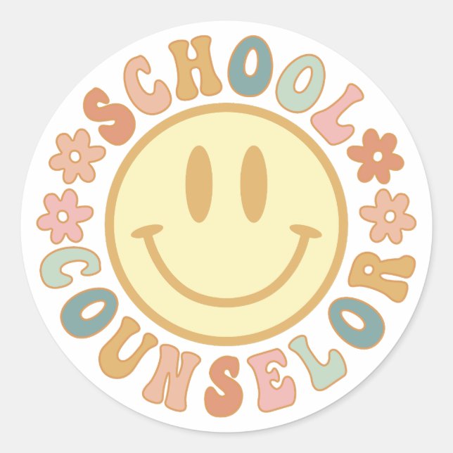 Cute School Counsellor, Gift For School Counsellor Classic Round Sticker (Front)