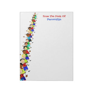 Cute School Kids Illustration For Teachers Notepad
