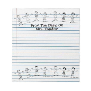 Cute School Kids Teacher Notepad