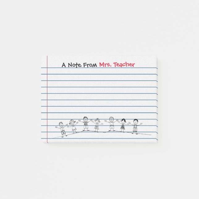 Cute School Kids Teacher Post-its Post-it Notes (Front)