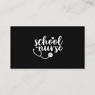 Cute School Nurse Appreciation Business Card