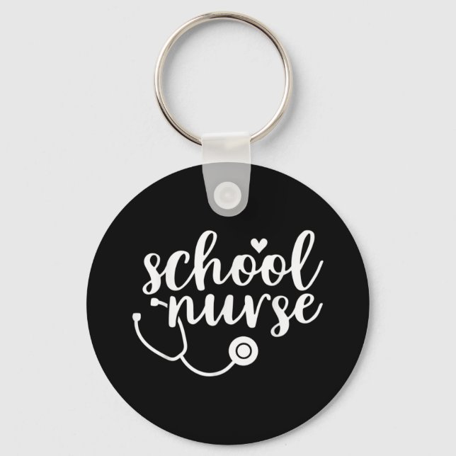 Cute School Nurse Appreciation Keychain (Front)