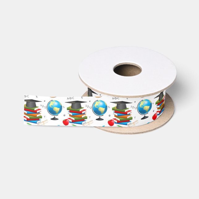 cute school party pattern satin ribbon (Spool)