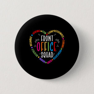 Cute School Secretary Admin Appreciation Front Off 2 Inch Round Button