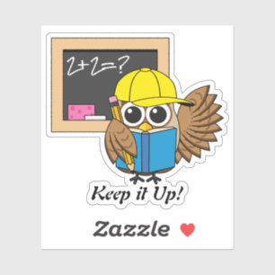 Cute School Student Owl Cartoon   Add Text