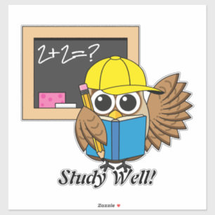 Cute School Student Owl Cartoon Add Text