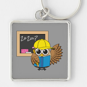 Cute School Student Owl Cartoon Keychain