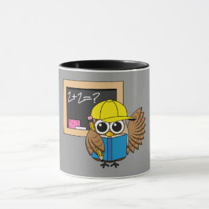 Cute School Student Owl Cartoon Mug