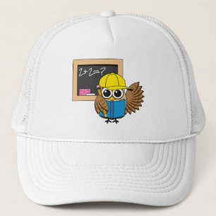 Cute School Student Owl Cartoon Trucker Hat