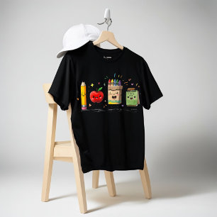 Cute School Supplies Shirt Pencil Apple Crayons