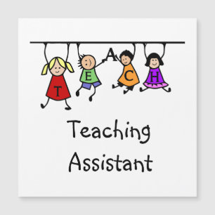 Cute School Teaching Assistant with Kids Cartoon