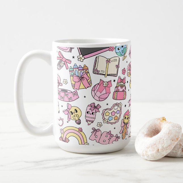 Cute School Themed Coffee Tea Mug (Avec donut)