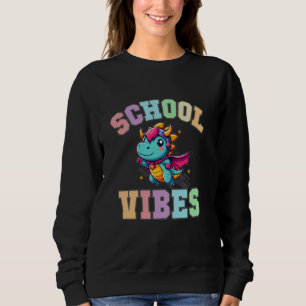 Cute SCHOOL VIBES Dino Hello Welcome Back ABCD It' Sweatshirt