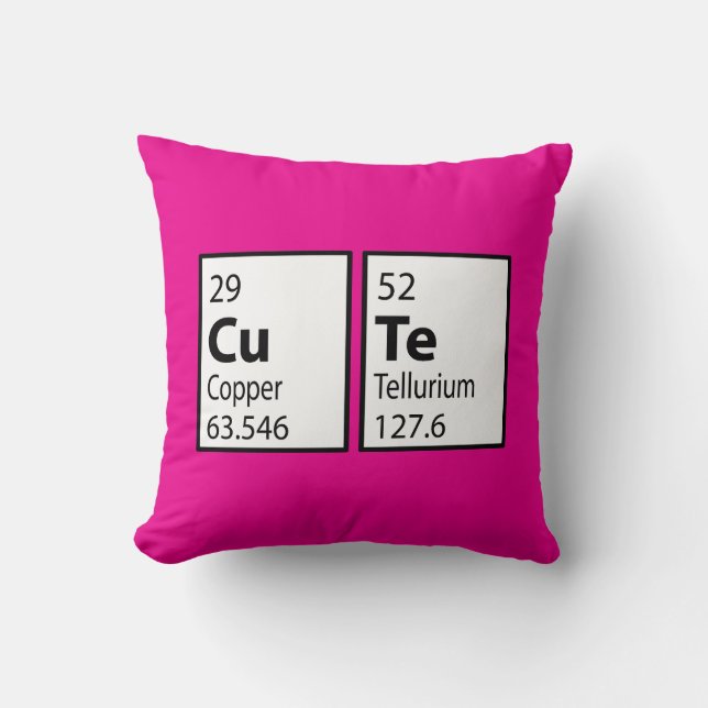 Cute Science Nerd Throw Pillow (Front)
