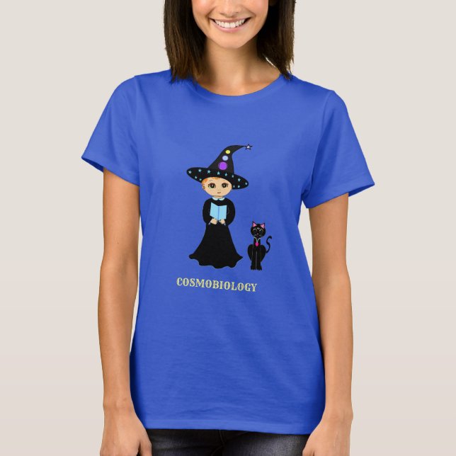 Cute Scientist and Cat T-Shirt (Front)