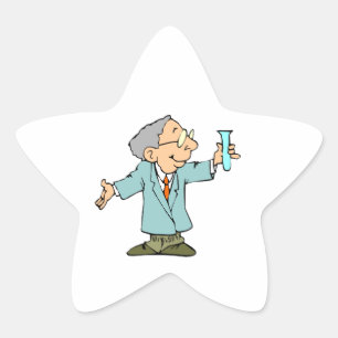 Cute Scientist in Lab Coat Star Sticker