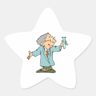 Cute Scientist in Lab Coat Star Sticker