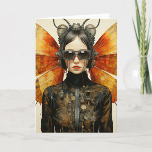Cute Scifi Bug Lady All Occasions Card