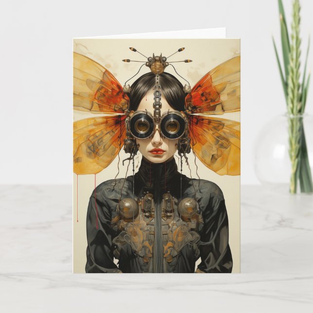 Cute Scifi Bug Lady All Occasions  Card (Front)