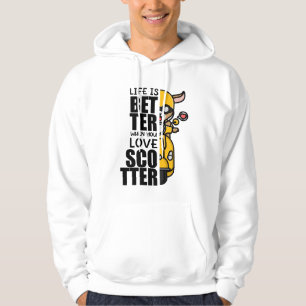 Cute Scooter Goat Design Hoodie